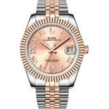 BUREI Men's Luxury Automatic Watch Fashion Waterproof Mechanical Watch, Adjustable Stainless Steel Two Tone Strap,Gift for Men
