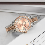 BUREI Men's Luxury Automatic Watch Fashion Waterproof Mechanical Watch, Adjustable Stainless Steel Two Tone Strap,Gift for Men