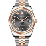 BUREI Men's Luxury Automatic Watch Fashion Waterproof Mechanical Watch, Adjustable Stainless Steel Two Tone Strap,Gift for Men