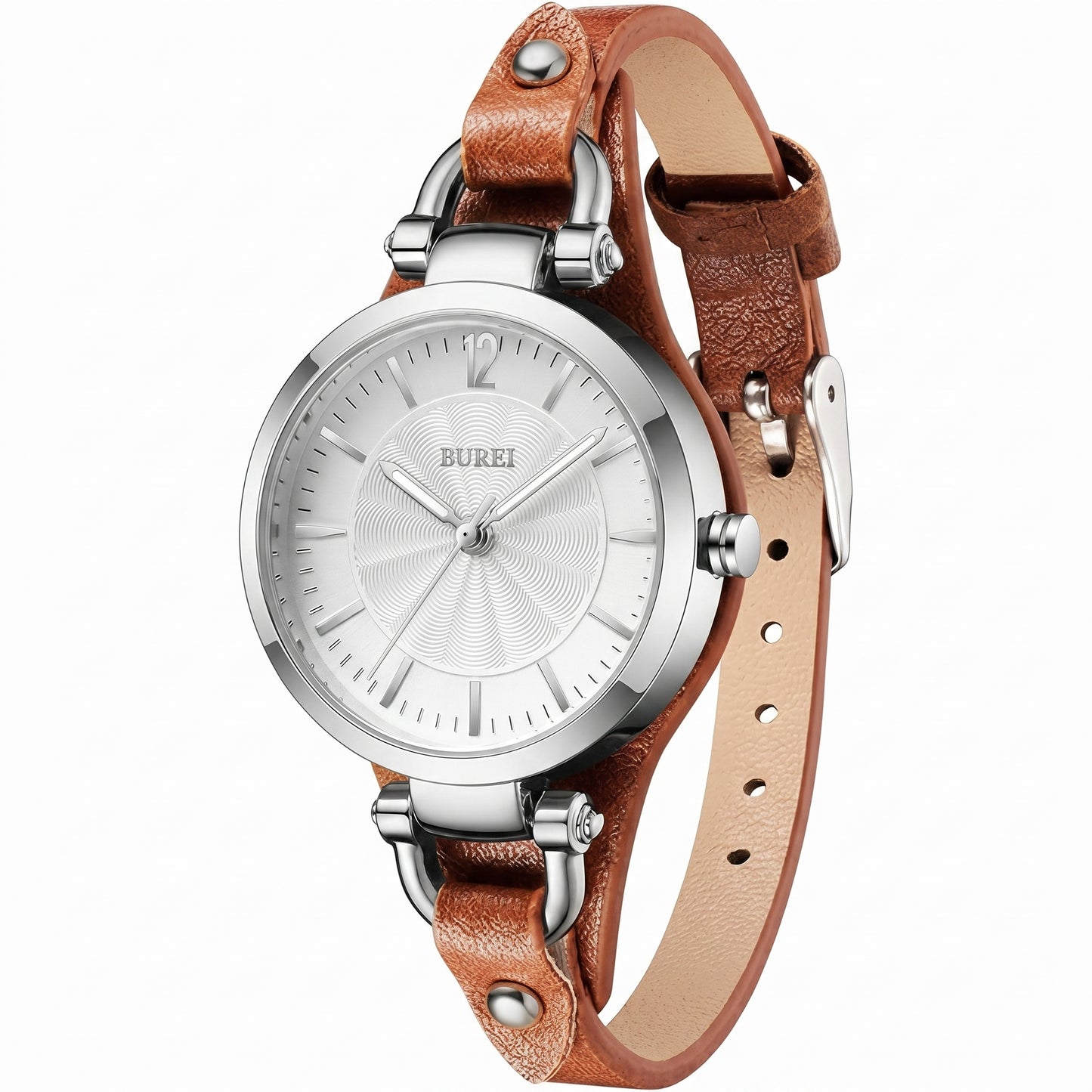 BUREI Vintage Horseshoe Leather Watch