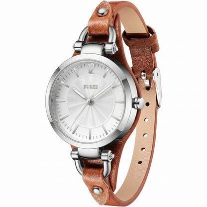 BUREI Vintage Horseshoe Leather Watch
