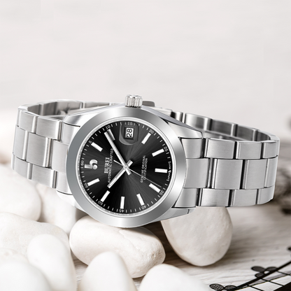 BUREI Luxury Automatic Watch 36mm, Fashion Waterproof Mechanical Watch, Adjustable Stainless Steel Two Tone Strap