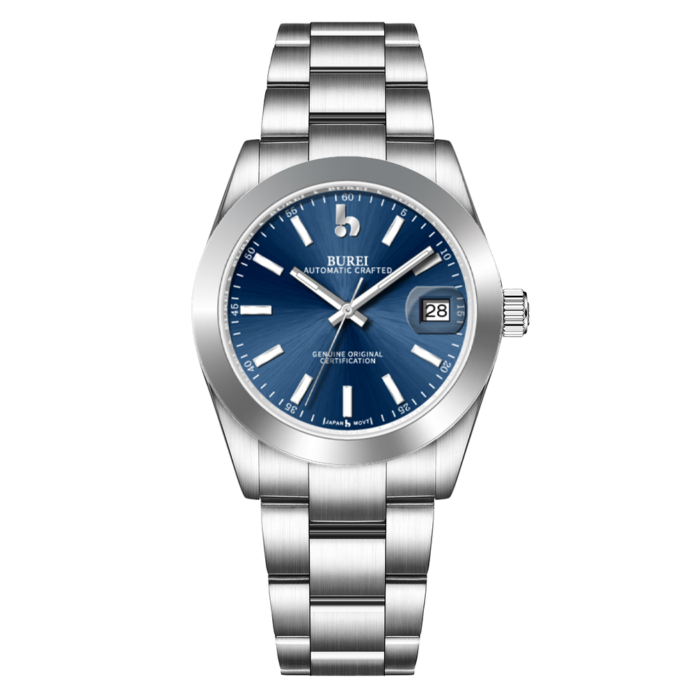 BUREI Luxury Automatic Watch 36mm, Fashion Waterproof Mechanical Watch, Adjustable Stainless Steel Two Tone Strap