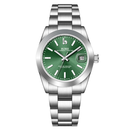 BUREI Luxury Automatic Watch 36mm, Fashion Waterproof Mechanical Watch, Adjustable Stainless Steel Two Tone Strap