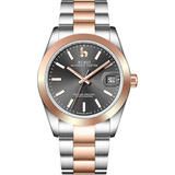 BUREI Men's Luxury Automatic Watch Fashion Waterproof Mechanical Watch, Adjustable Stainless Steel Two Tone Strap,Gift for Men