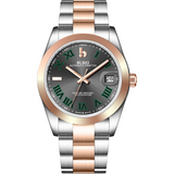 BUREI Men's Luxury Automatic Watch Fashion Waterproof Mechanical Watch, Adjustable Stainless Steel Two Tone Strap,Gift for Men