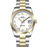 BUREI Men's Luxury Automatic Watch Fashion Waterproof Mechanical Watch, Adjustable Stainless Steel Two Tone Strap,Gift for Men