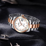 BUREI Men's Luxury Automatic Watch Fashion Waterproof Mechanical Watch, Adjustable Stainless Steel Two Tone Strap,Gift for Men