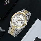 BUREI Men's Luxury Automatic Watch Fashion Waterproof Mechanical Watch, Adjustable Stainless Steel Two Tone Strap,Gift for Men