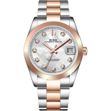 BUREI Men's Luxury Automatic Watch Fashion Waterproof Mechanical Watch, Adjustable Stainless Steel Two Tone Strap,Gift for Men