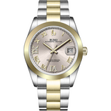 BUREI Men's Luxury Automatic Watch Fashion Waterproof Mechanical Watch, Adjustable Stainless Steel Two Tone Strap,Gift for Men