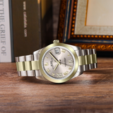 BUREI Men's Luxury Automatic Watch Fashion Waterproof Mechanical Watch, Adjustable Stainless Steel Two Tone Strap,Gift for Men