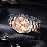 BUREI Men's Luxury Automatic Watch Fashion Waterproof Mechanical Watch, Adjustable Stainless Steel Two Tone Strap,Gift for Men