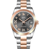BUREI Men's Luxury Automatic Watch Fashion Waterproof Mechanical Watch, Adjustable Stainless Steel Two Tone Strap,Gift for Men