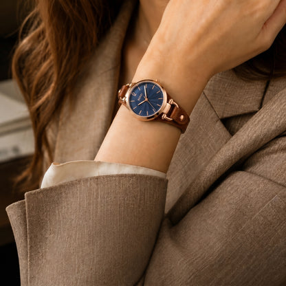 BUREI Vintage Horseshoe Leather Watch