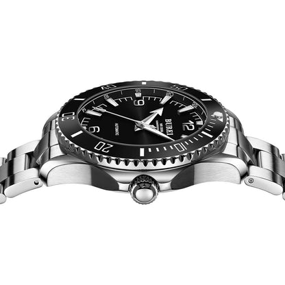 BUREI Dive Watches for Men Automatic Mechanical Stainless Steel 500M Waterproof Watch Luminous Luxury Dress Date Wrist Watches