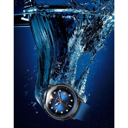 BUREI Men's Diving Watch 500 Meters Waterproof Mechanical Watch Large Dial Fashion Stainless Steel Watch Silicone Strap Luminous Pointer