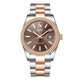 BUREI Men's Watch 41mm, Classic Stainless Steel, Waterproof Machine Watch with Date, Sapphire Crystal, Business Dress Wristwatch