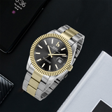 BUREI Men's Watch 41mm, Classic Stainless Steel, Waterproof Machine Watch with Date, Sapphire Crystal, Business Dress Wristwatch