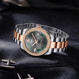 BUREI Men's Watch 41mm, Classic Stainless Steel, Waterproof Machine Watch with Date, Sapphire Crystal, Business Dress Wristwatch