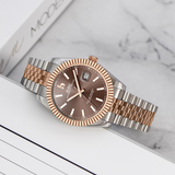 BUREI Men's Watch 41mm, Classic Stainless Steel, Waterproof Machine Watch with Date, Sapphire Crystal, Business Dress Wristwatch