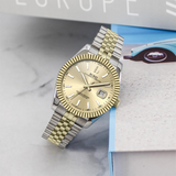 BUREI Men's Watch 41mm, Classic Stainless Steel, Waterproof Machine Watch with Date, Sapphire Crystal, Business Dress Wristwatch