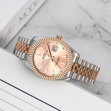 BUREI Men's Watch 41mm, Classic Stainless Steel, Waterproof Machine Watch with Date, Sapphire Crystal, Business Dress Wristwatch