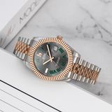 BUREI Men's Watch 41mm, Classic Stainless Steel, Waterproof Machine Watch with Date, Sapphire Crystal, Business Dress Wristwatch