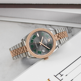 BUREI Men's Watch 41mm, Classic Stainless Steel, Waterproof Machine Watch with Date, Sapphire Crystal, Business Dress Wristwatch