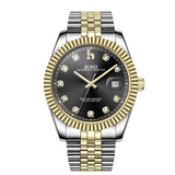 BUREI Men's Watch 41mm, Classic Stainless Steel, Waterproof Machine Watch with Date, Sapphire Crystal, Business Dress Wristwatch