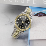 BUREI Men's Watch 41mm, Classic Stainless Steel, Waterproof Machine Watch with Date, Sapphire Crystal, Business Dress Wristwatch