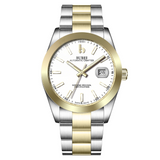 BUREI Men's Watch 41mm, Classic Stainless Steel, Waterproof Machine Watch with Date, Sapphire Crystal, Business Dress Wristwatch