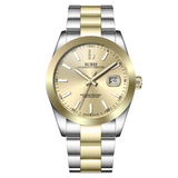 BUREI Men's Watch 41mm, Classic Stainless Steel, Waterproof Machine Watch with Date, Sapphire Crystal, Business Dress Wristwatch