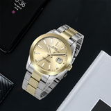 BUREI Men's Watch 41mm, Classic Stainless Steel, Waterproof Machine Watch with Date, Sapphire Crystal, Business Dress Wristwatch