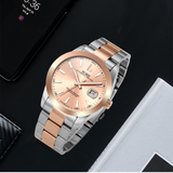 BUREI Men's Watch 41mm, Classic Stainless Steel, Waterproof Machine Watch with Date, Sapphire Crystal, Business Dress Wristwatch