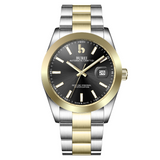 BUREI Men's Watch 41mm, Classic Stainless Steel, Waterproof Machine Watch with Date, Sapphire Crystal, Business Dress Wristwatch