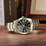 BUREI Men's Watch 41mm, Classic Stainless Steel, Waterproof Machine Watch with Date, Sapphire Crystal, Business Dress Wristwatch