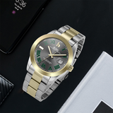 BUREI Men's Watch 41mm, Classic Stainless Steel, Waterproof Machine Watch with Date, Sapphire Crystal, Business Dress Wristwatch