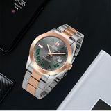 BUREI Men's Watch 41mm, Classic Stainless Steel, Waterproof Machine Watch with Date, Sapphire Crystal, Business Dress Wristwatch