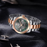 BUREI Men's Watch 41mm, Classic Stainless Steel, Waterproof Machine Watch with Date, Sapphire Crystal, Business Dress Wristwatch