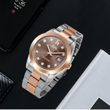 BUREI Men's Watch 41mm, Classic Stainless Steel, Waterproof Machine Watch with Date, Sapphire Crystal, Business Dress Wristwatch