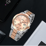 BUREI Men's Watch 41mm, Classic Stainless Steel, Waterproof Machine Watch with Date, Sapphire Crystal, Business Dress Wristwatch