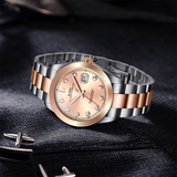 BUREI Men's Watch 41mm, Classic Stainless Steel, Waterproof Machine Watch with Date, Sapphire Crystal, Business Dress Wristwatch