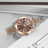 BUREI Men's Watch 41mm, Classic Stainless Steel, Waterproof Machine Watch with Date, Sapphire Crystal, Business Dress Wristwatch