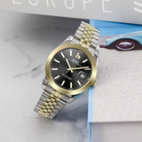 BUREI Men's Watch 41mm, Classic Stainless Steel, Waterproof Machine Watch with Date, Sapphire Crystal, Business Dress Wristwatch