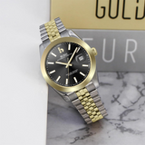 BUREI Men's Watch 41mm, Classic Stainless Steel, Waterproof Machine Watch with Date, Sapphire Crystal, Business Dress Wristwatch