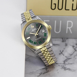 BUREI Men's Watch 41mm, Classic Stainless Steel, Waterproof Machine Watch with Date, Sapphire Crystal, Business Dress Wristwatch