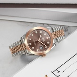 BUREI Men's Watch 41mm, Classic Stainless Steel, Waterproof Machine Watch with Date, Sapphire Crystal, Business Dress Wristwatch