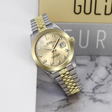 BUREI Men's Watch 41mm, Classic Stainless Steel, Waterproof Machine Watch with Date, Sapphire Crystal, Business Dress Wristwatch