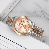 BUREI Men's Watch 41mm, Classic Stainless Steel, Waterproof Machine Watch with Date, Sapphire Crystal, Business Dress Wristwatch